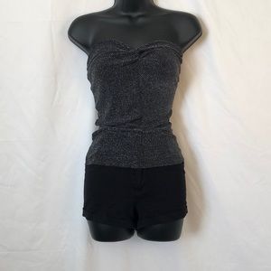 Black Tube Top with Silver Sparkles